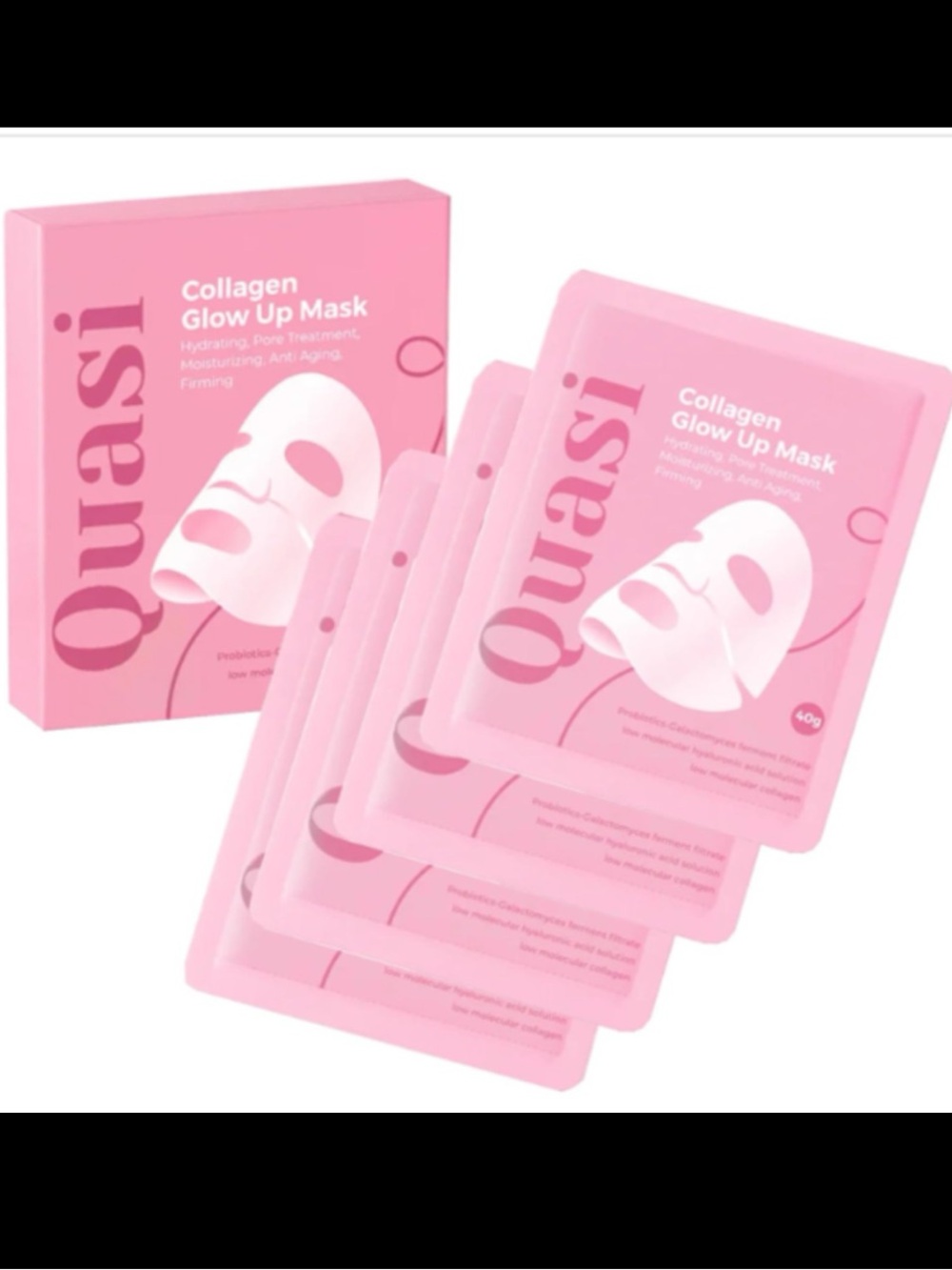 Quasi Collagen Glow Up Mask 2.0 - Deep Hydration, Skin Firming, Pore Minimizing